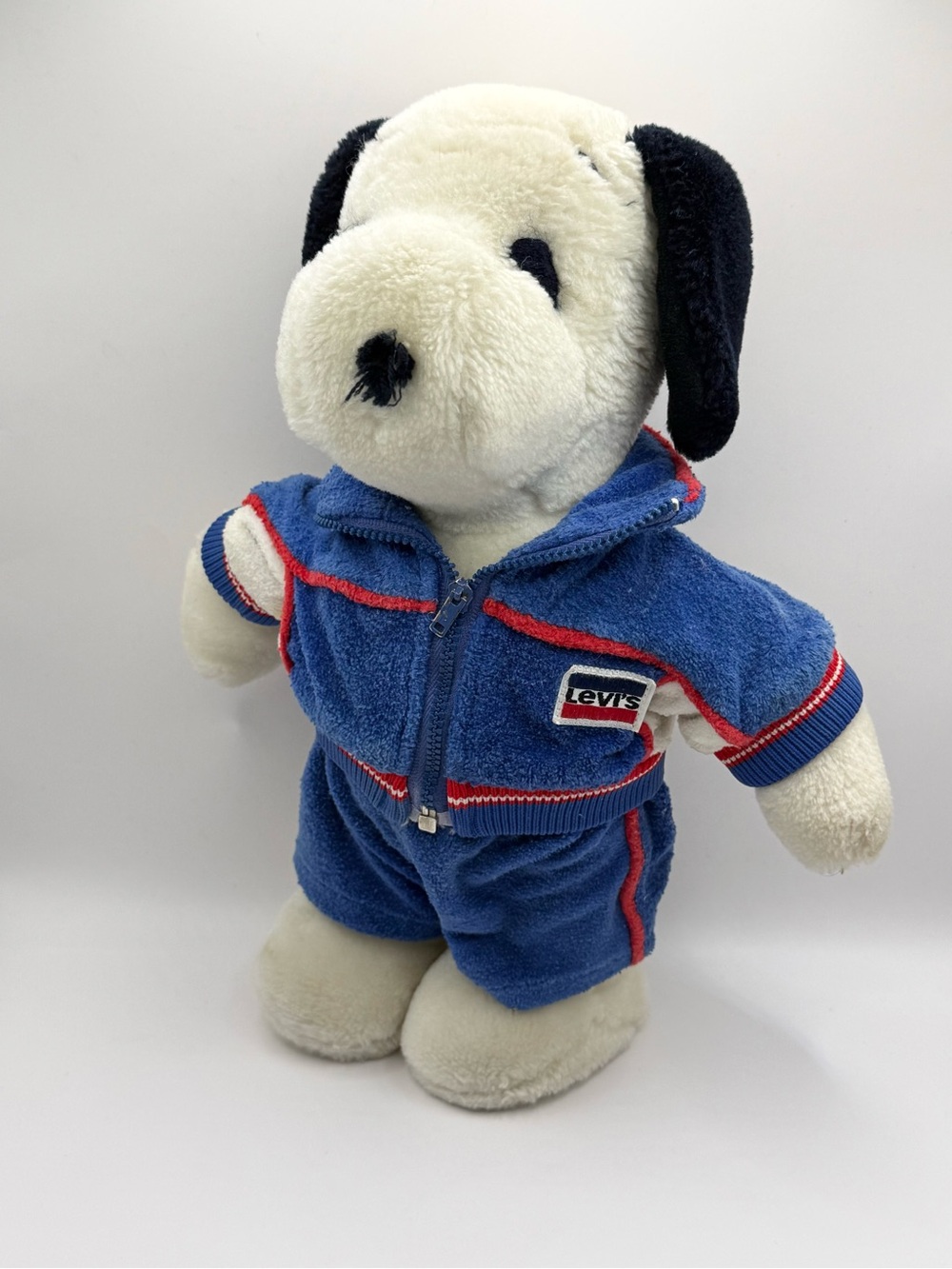 Vintage SNOOPY Plush 1984 Olympics Levi’s Tracksuit Stuffed Toy PEANUTS RARE